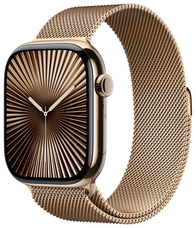 Apple Watch Series 10 42 мм, титановый золотой